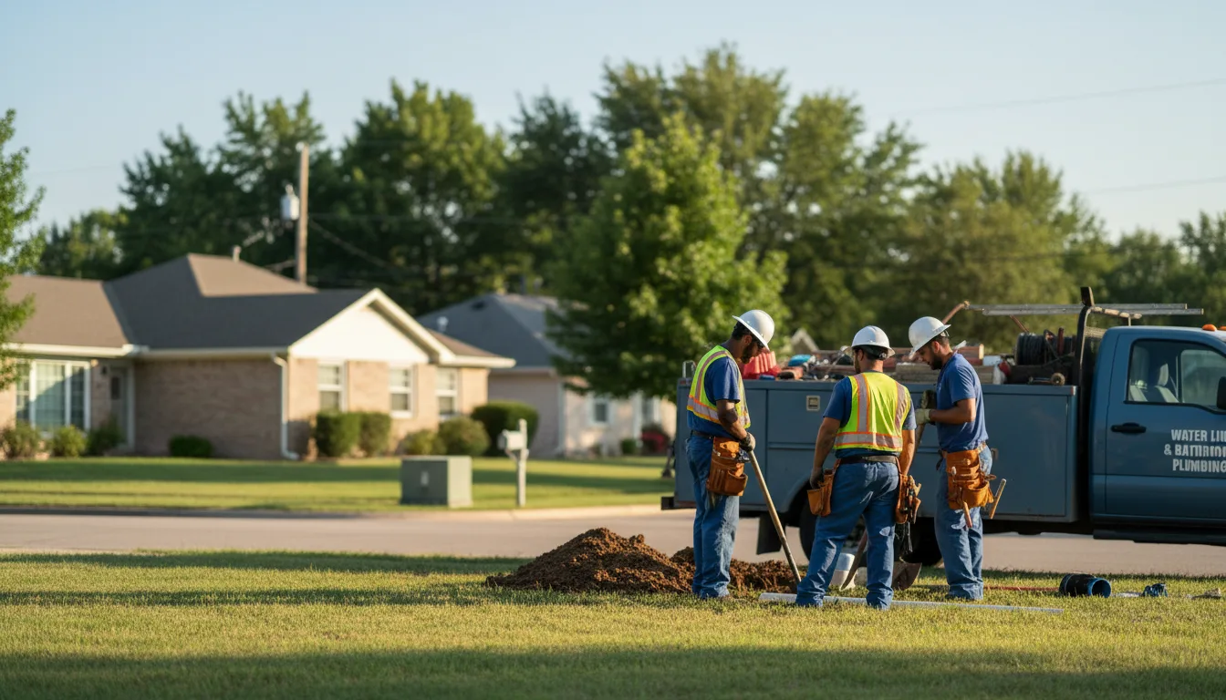 Residential water line and bathroom plumbing service in Stratford, OK